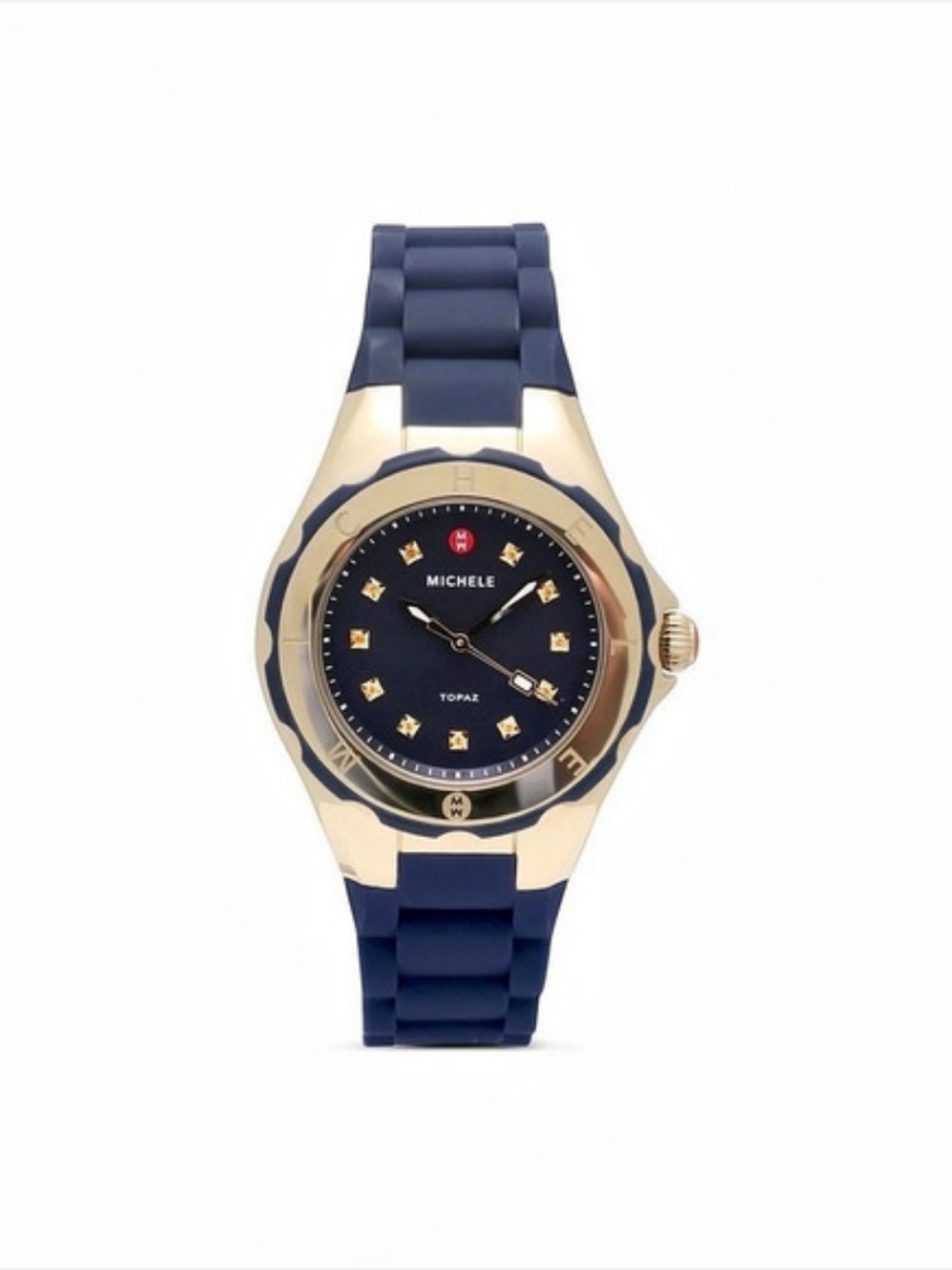Michele Tahitian Jelly Bean Chronograph Watch Blue & Gold